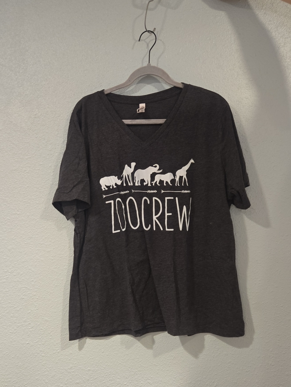 Bella Canvas Charcoal Gray "Zoo Crew" V-Neck Tee
